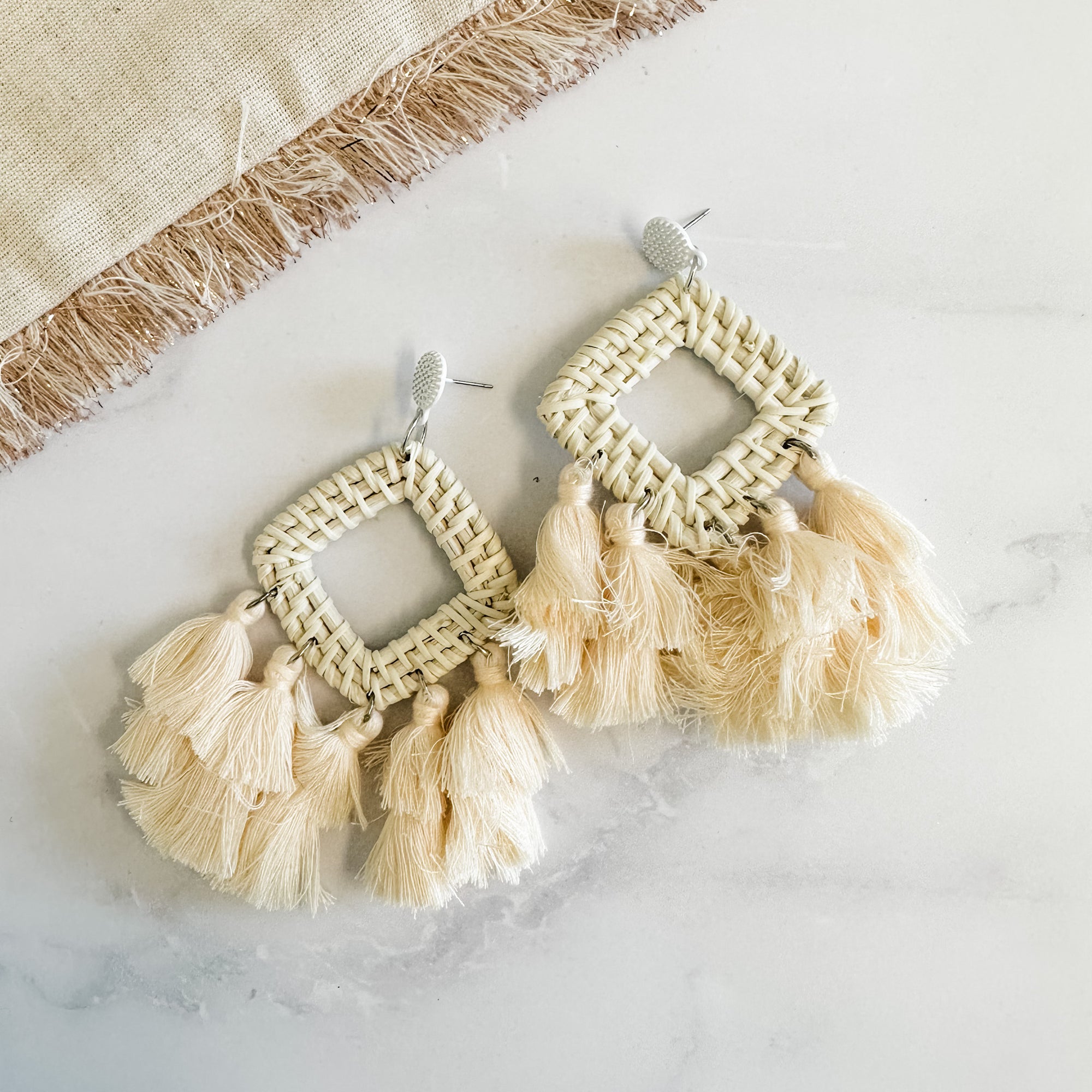 Ivory on sale tassel earrings